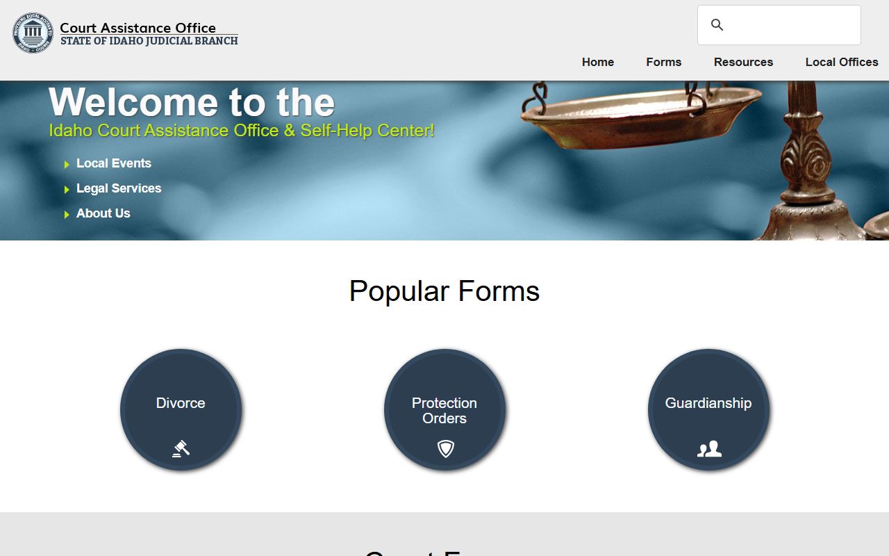 Power County court dockets Idaho Court Assistance Office forms