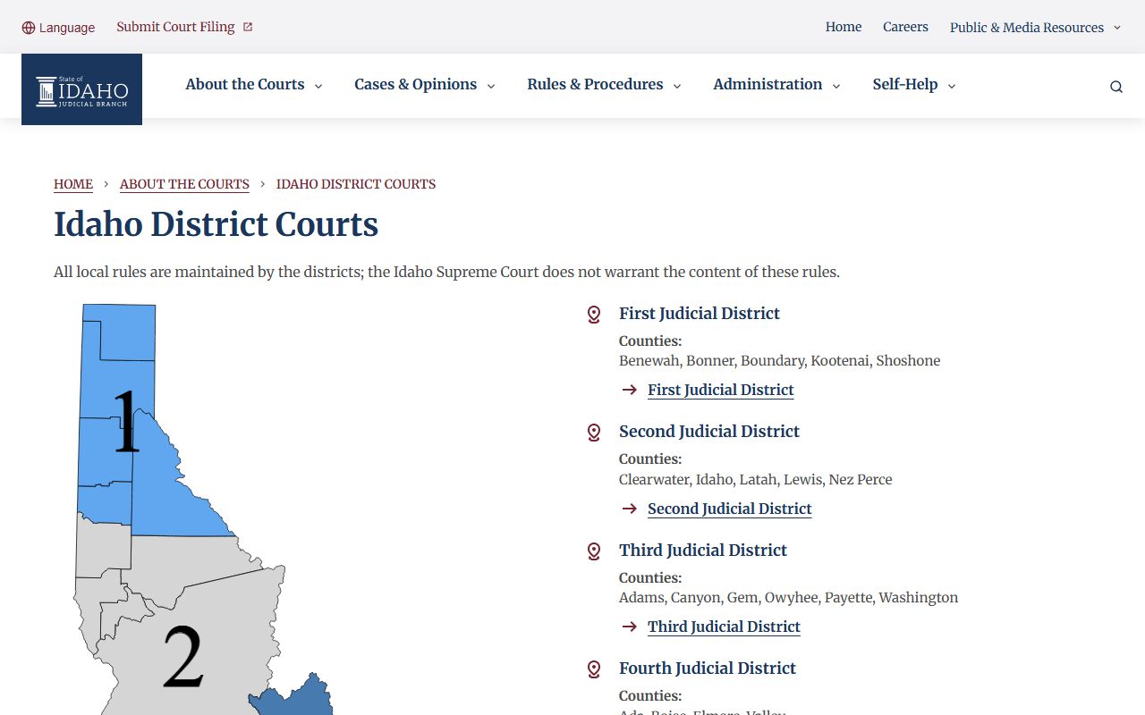 Power County District Court Sixth Judicial District structure