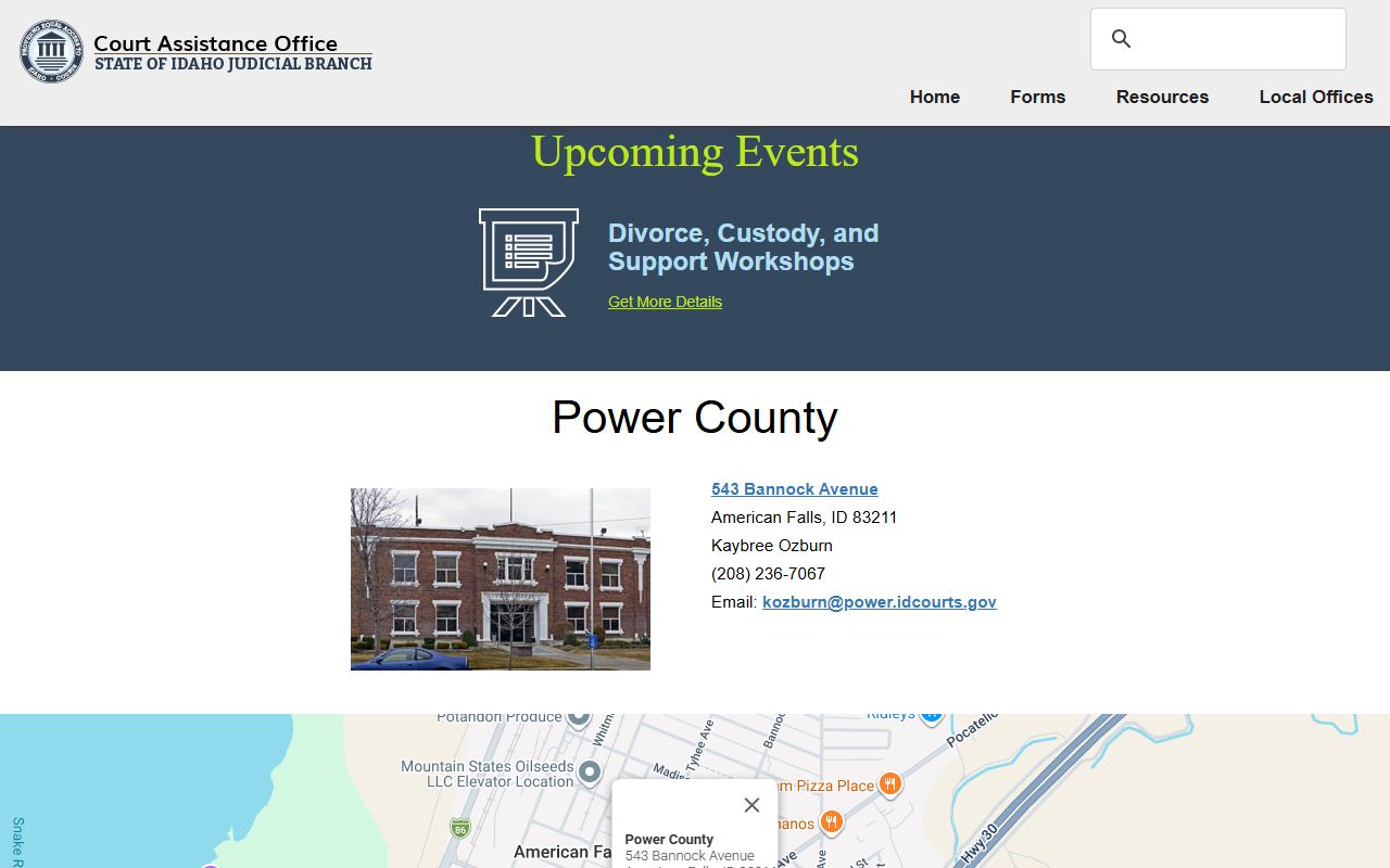 Power County court records Court Assistance Office listing