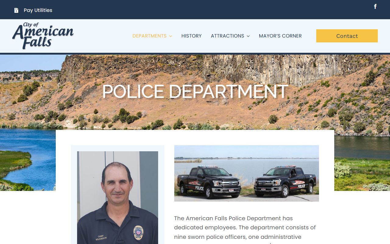 Power County traffic court records American Falls Police Department