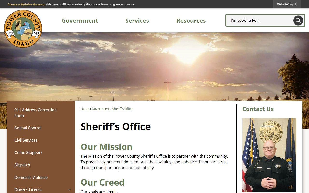 Power County warrant records sheriff office source